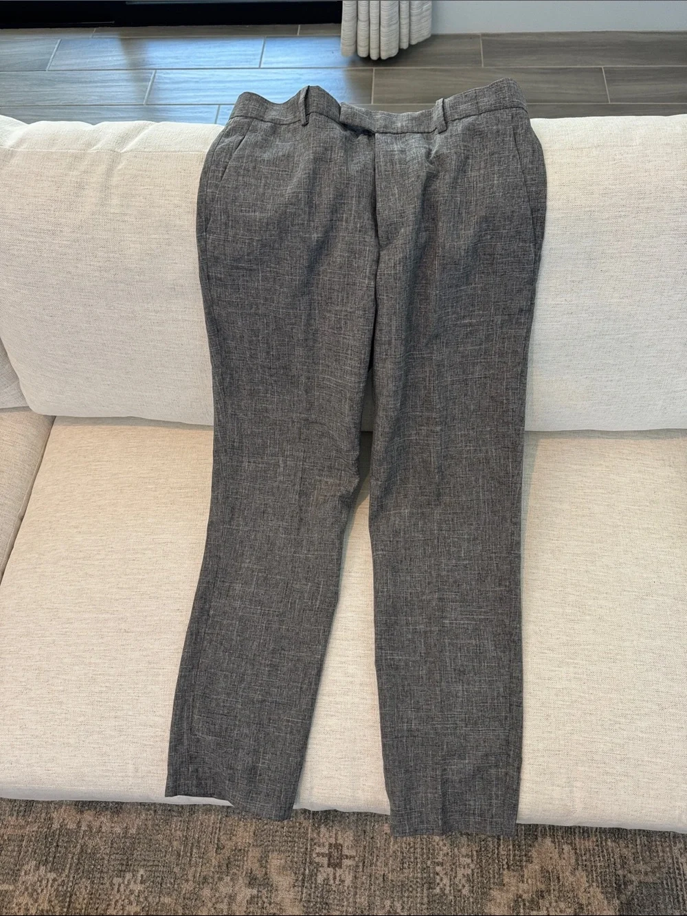 H&M Heather Gray Textured Dress Pants